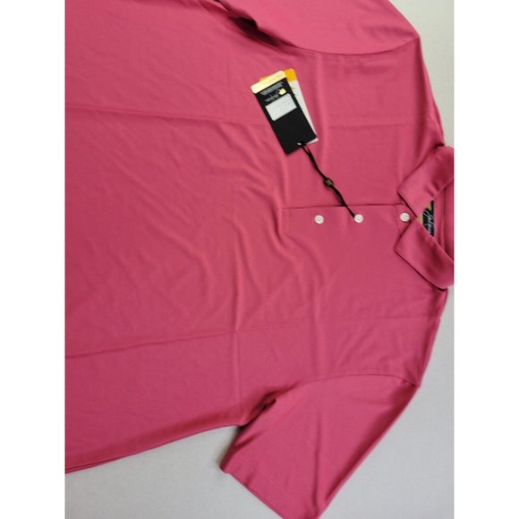 NEW Jack Nicklaus Cool Plus Men M Coral Pink Performance Golf Polo Wicking UPF - Picture 6 of 11